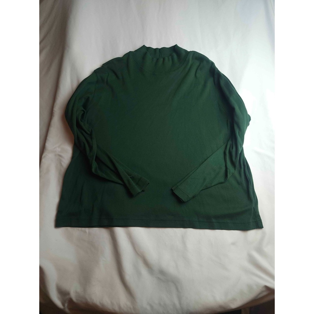 Jacque & Koko Top Women 22/24 Plus Green Preppy Long Sleeve Layering Earthy Boho